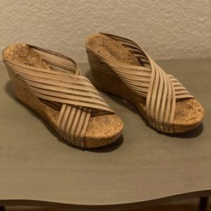 Lucky Brand Nude Cork Wedges